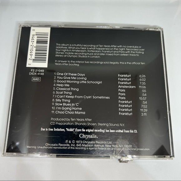 EUC-TEN Years After ALVIN LEE Recorded Live in 1973 RARE USA Chrysalis F2 21049 - Picture 2 of 9